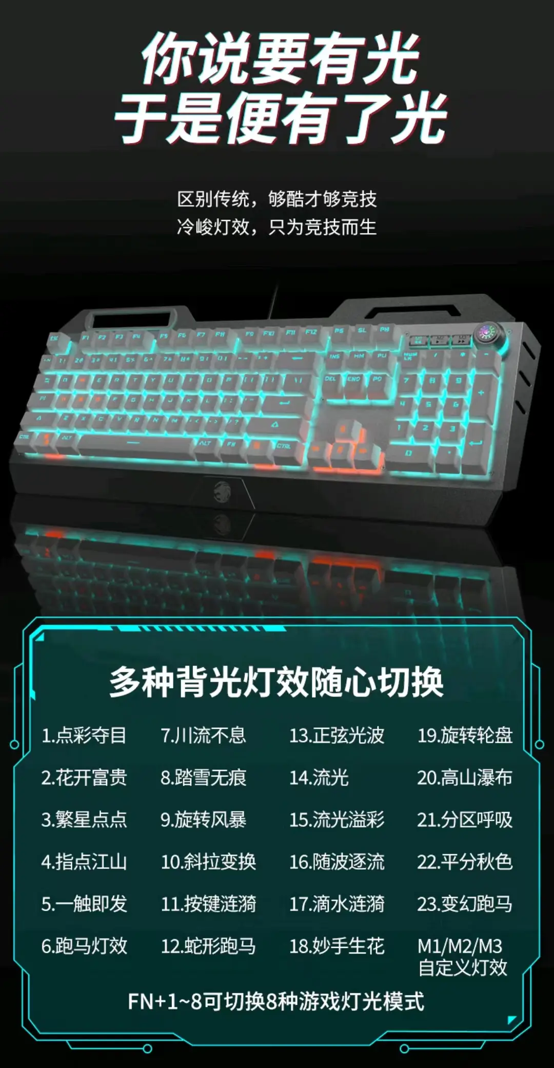 前行者TK900机械键盘鼠标套装 多功能旋钮 黑轴蓝光电竞游戏键鼠套装优惠券