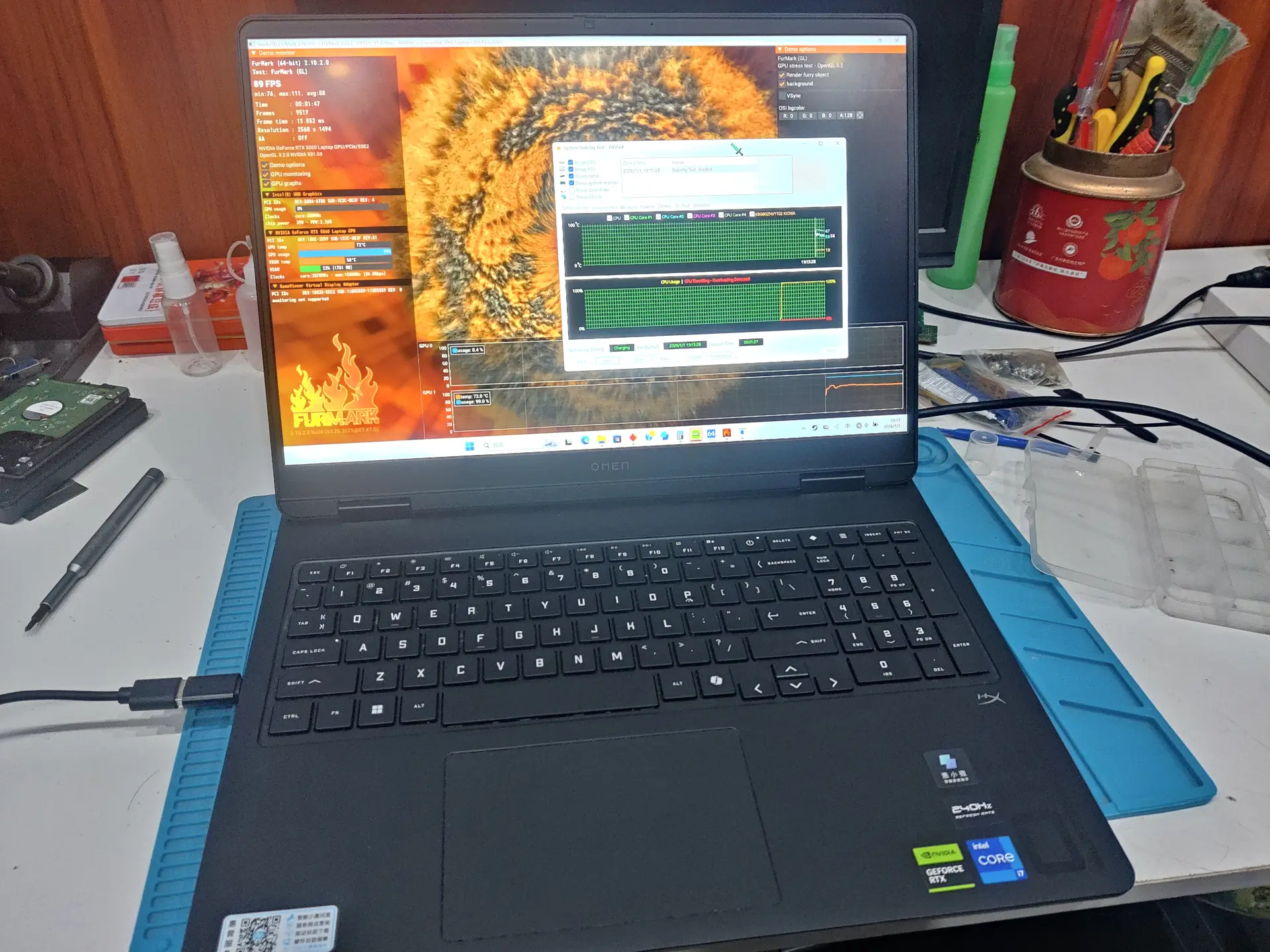 孝感惠普游戏笔记本清灰换硅脂全程当面操作