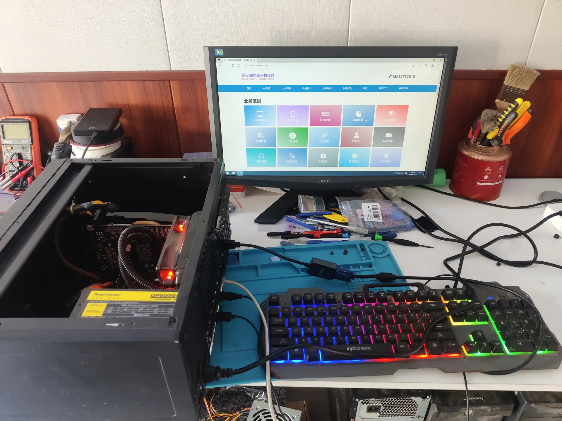 孝感电脑维修：台式机开不了机更换自购主板