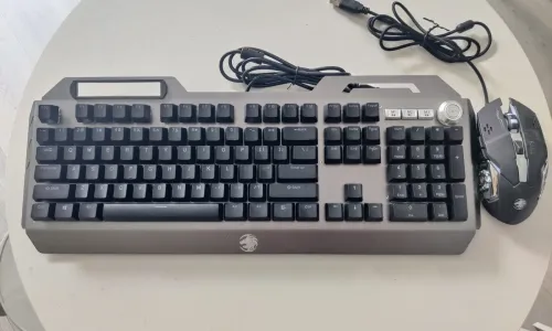 孝感二手前行者TK900机械键盘鼠标套装功能旋钮黑轴蓝光电竞游戏键鼠套装出售