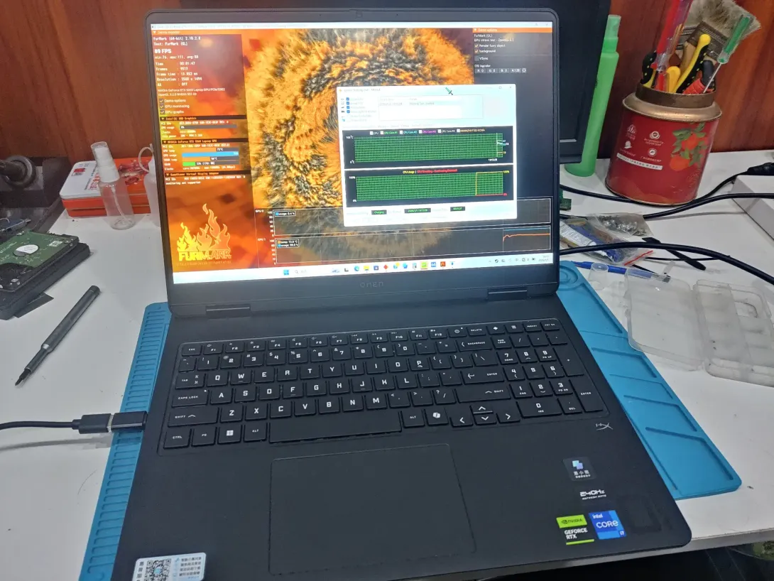 孝感惠普游戏笔记本清灰换硅脂全程当面操作